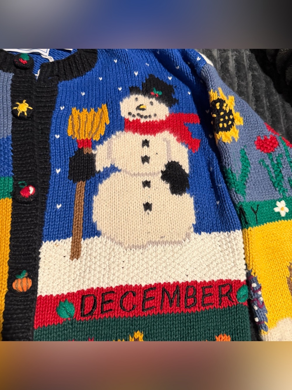 Belle Pointe Vintage 90’s Ugly Christmas halloween Sweater Chunky Teacher Sz L - Picture 7 of 14